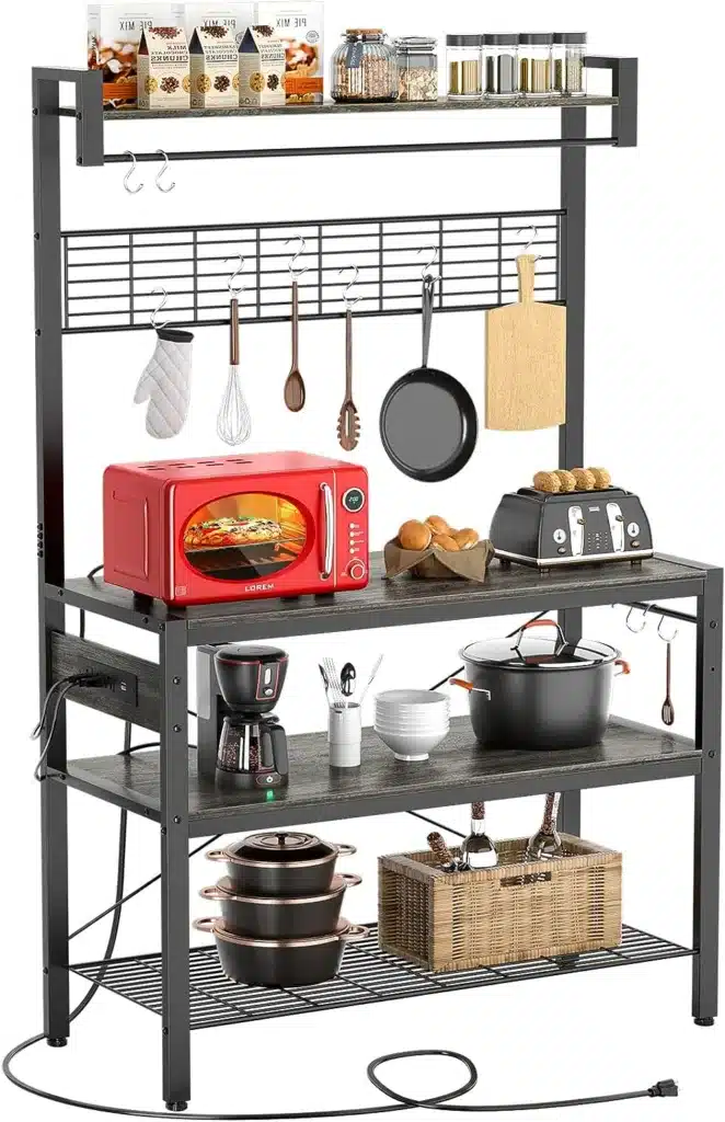 metal baker's rack with Power Outlet